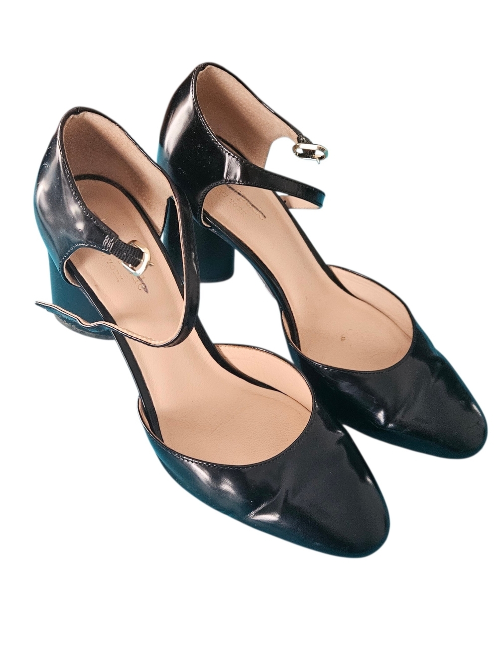 Kate Spade Serene Black Patent Mary Jane Block Heel Pumps Size 7M